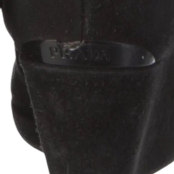 Women’s Black Suede Wedge Ankle Boots, Size 35 / 4.5 - Picture 6 of 6